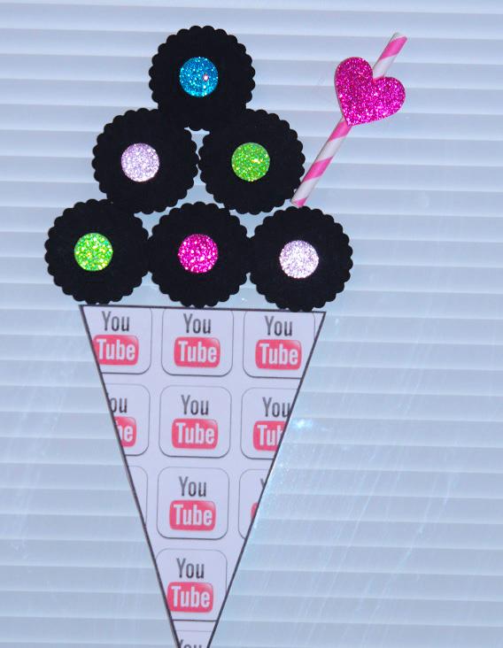 Free Youtube Birthday Party Printables- Ice Cream Cone with Straw