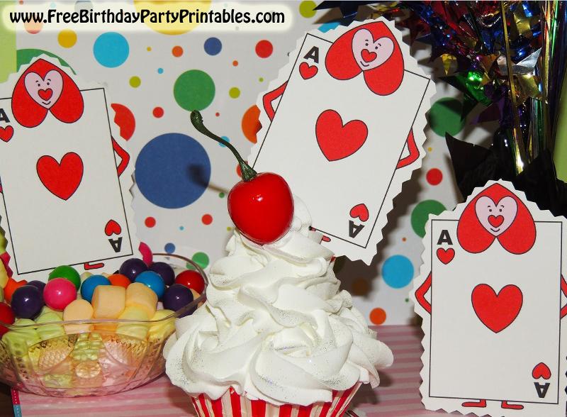 Alice In Wonderland Birthday Party The Queen Of Hearts Card Soldiers Free Printable Template Cupcake Toppers Or Banners.