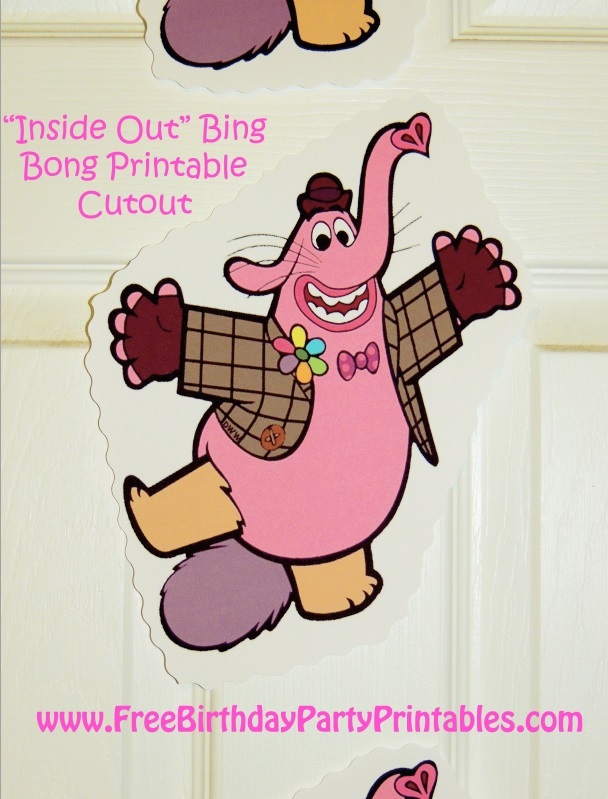 Inside Out Bing Bong Printable Cutout By Free Birthday Party Printables. Bing Bong Inside Out DIY Birthday Party Ideas and Printables